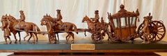 Estate Walnut Museum Maquette / Model of 18th Century Vienna Carriage, C. 1950's