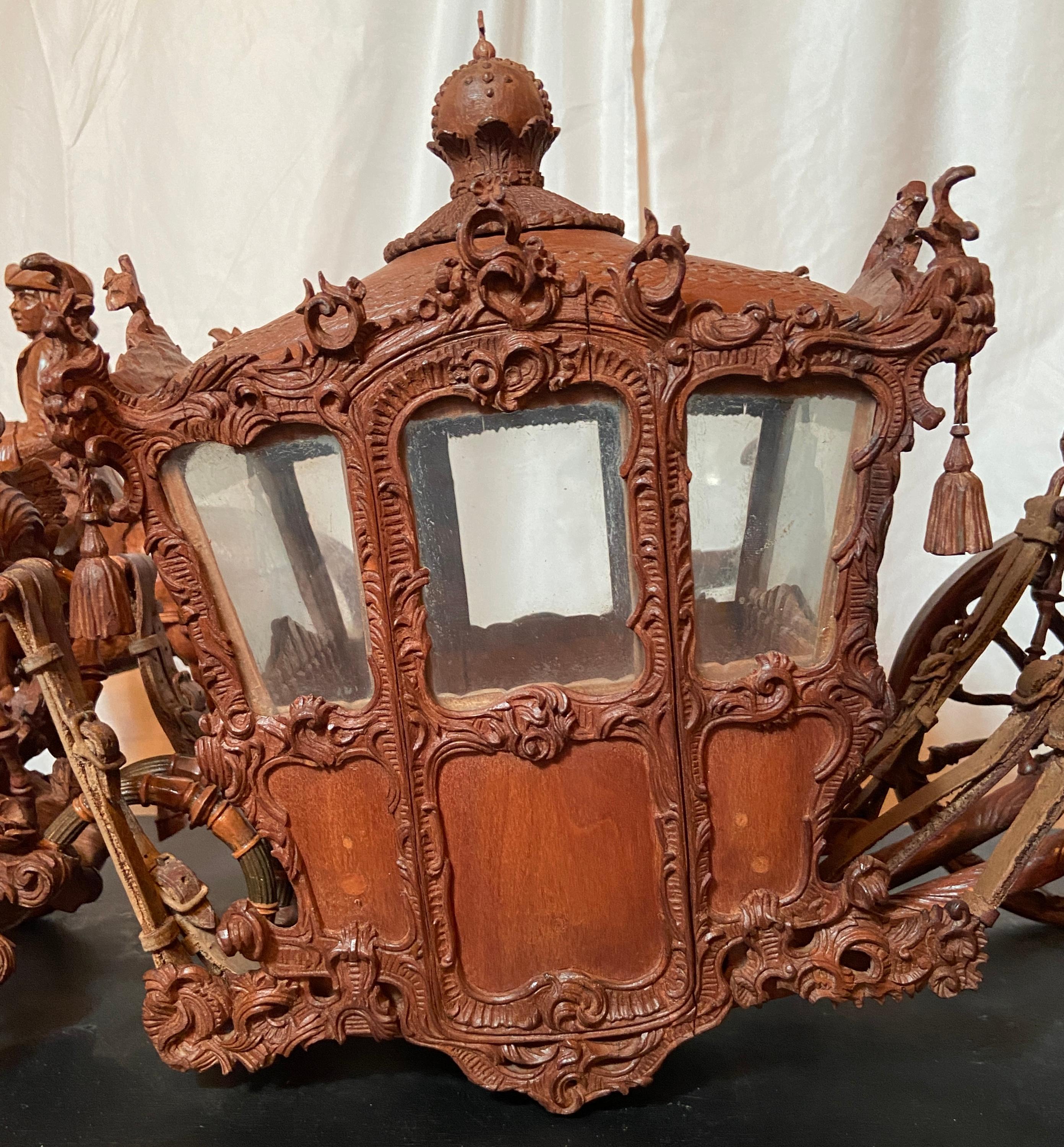 Estate Walnut Museum Maquette / Model of 18th Century Vienna Carriage, C. 1950's For Sale 3