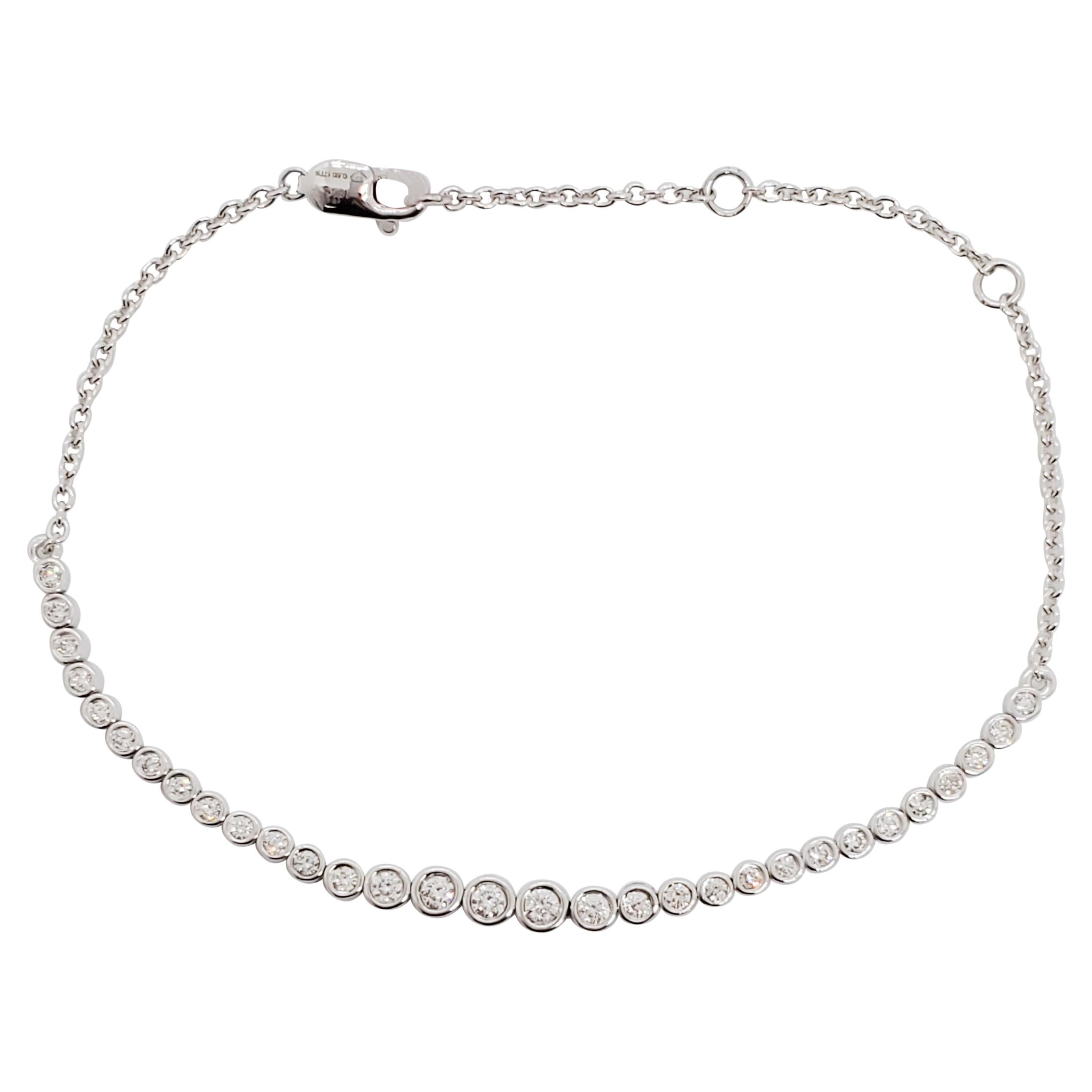 Beautiful 18K White Gold Diamond Bracelet with 0.70 Ct Natural Diamonds