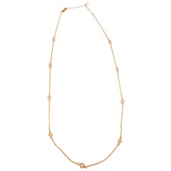 Estate White Diamond by The Yard Necklace in 14 Karat Rose Gold