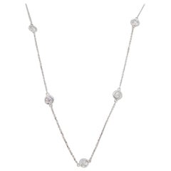 Estate White Diamond by The Yard Necklace in 14k White Gold