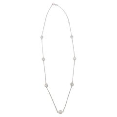 Estate White Diamond by the Yard Necklace in 14k White Gold