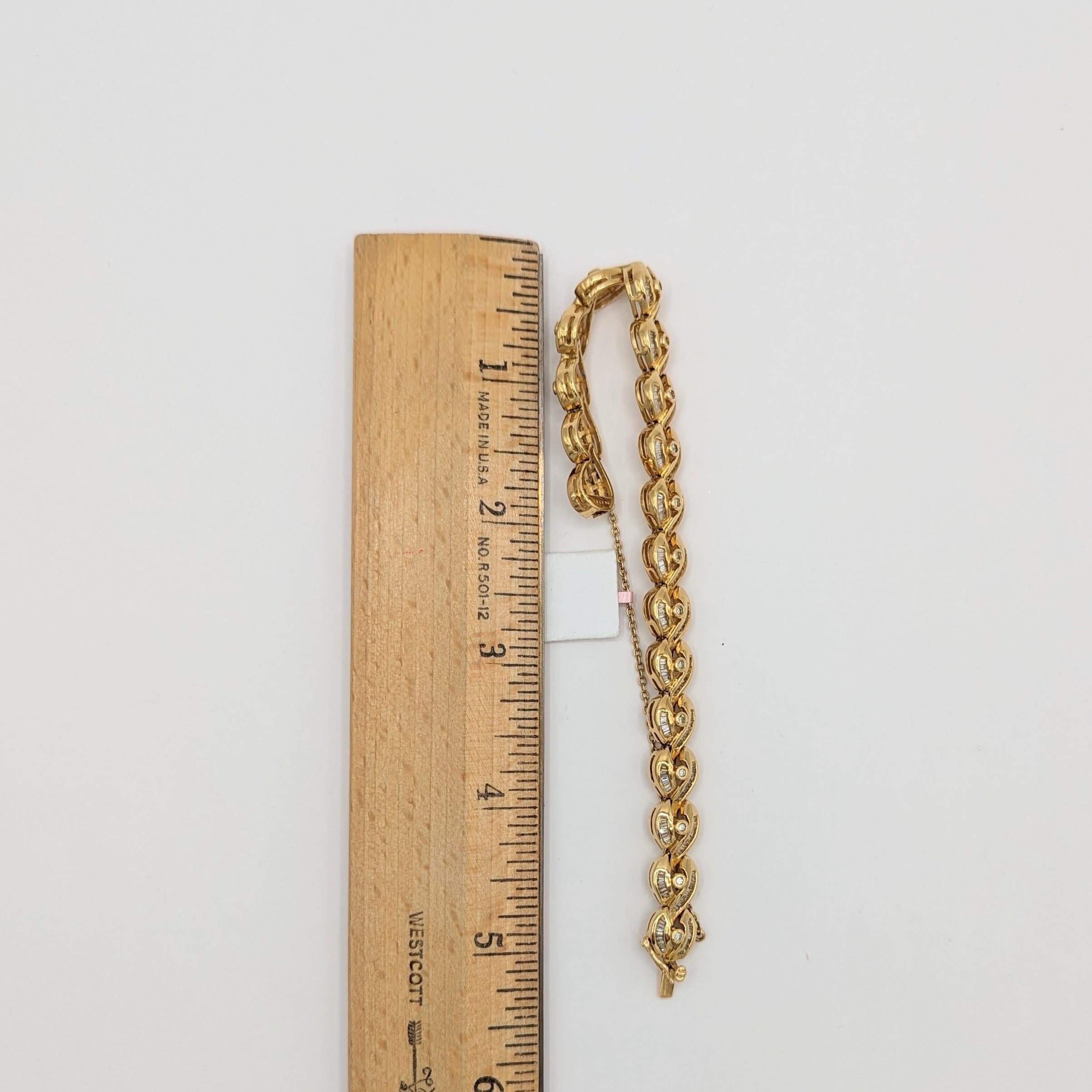 White Diamond Design Bracelet in 18 Karat Yellow Gold 5