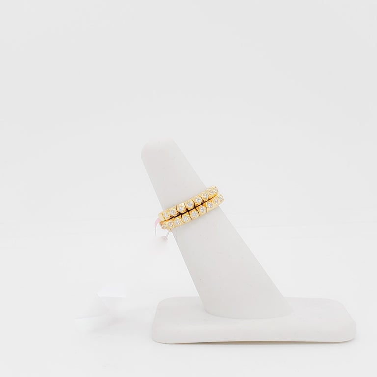 Estate White Diamond Eternity Coil Ring in 18k Yellow Gold For Sale at ...