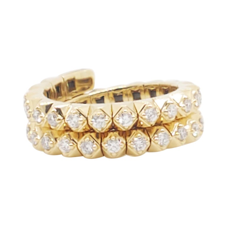 Estate White Diamond Eternity Coil Ring in 18k Yellow Gold For Sale at ...