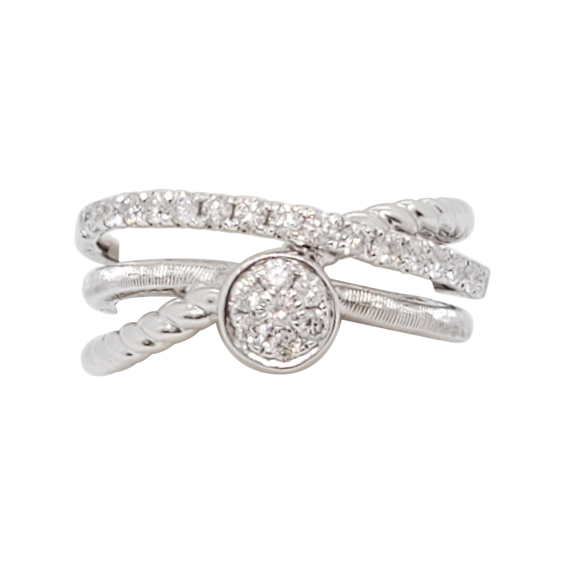 Diamond Infinity Ring in 14K White Gold For Sale (Free Shipping) at