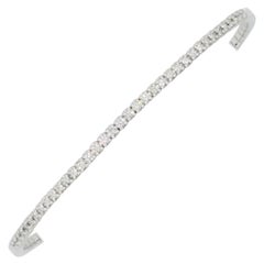 Estate White Diamond Flexible Bracelet in 14k White Gold