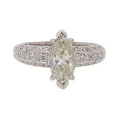 Nachlass Weißer Diamant-Marquise-Ring aus 18k Weißgold