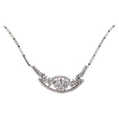Estate White Diamond Necklace in Platinum