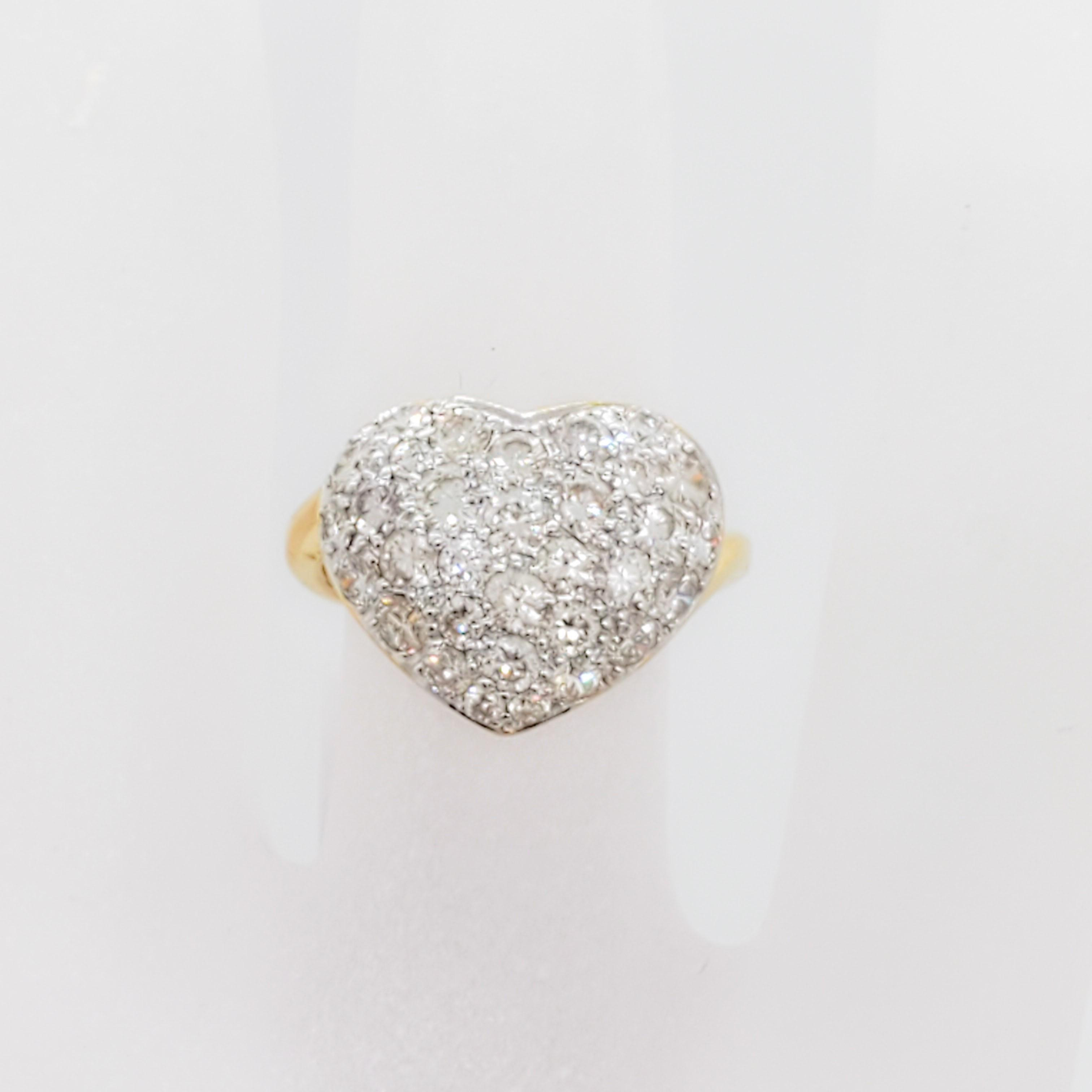 pave heart diamond ring