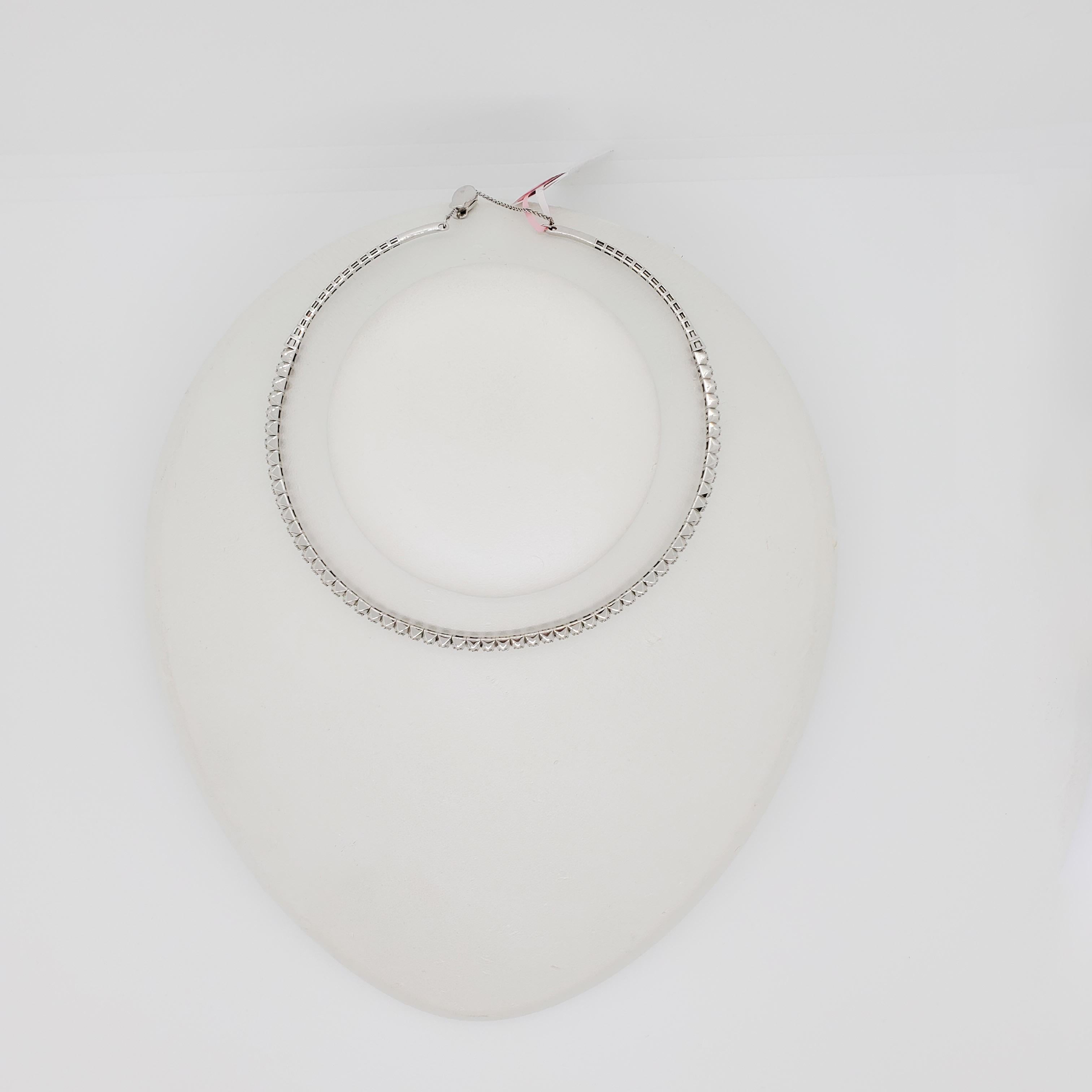 white diamond choker necklace