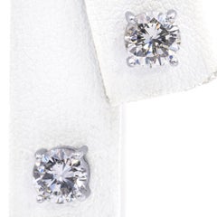 Estate White Gold 1.00tcw Diamond Round Brilliant Stud Earrings