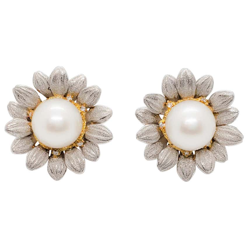 White sunflower earrings Clearance