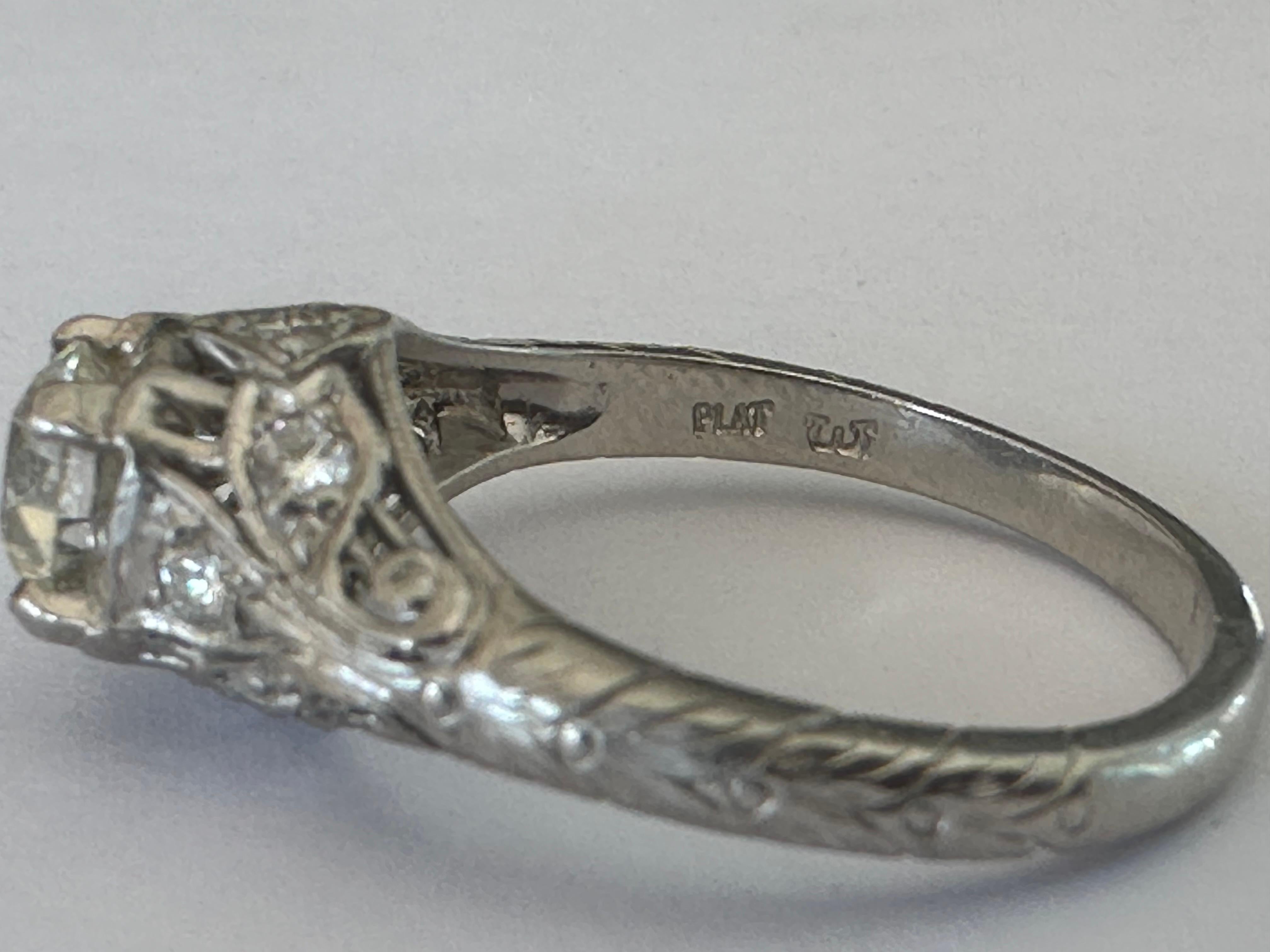 Estate Whitehouse Brothers Diamond Engagement Ring  In Good Condition For Sale In Denver, CO