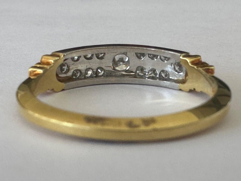 Estate Whitehouse Brothers Two-Tone Diamond Wedding Ring For Sale