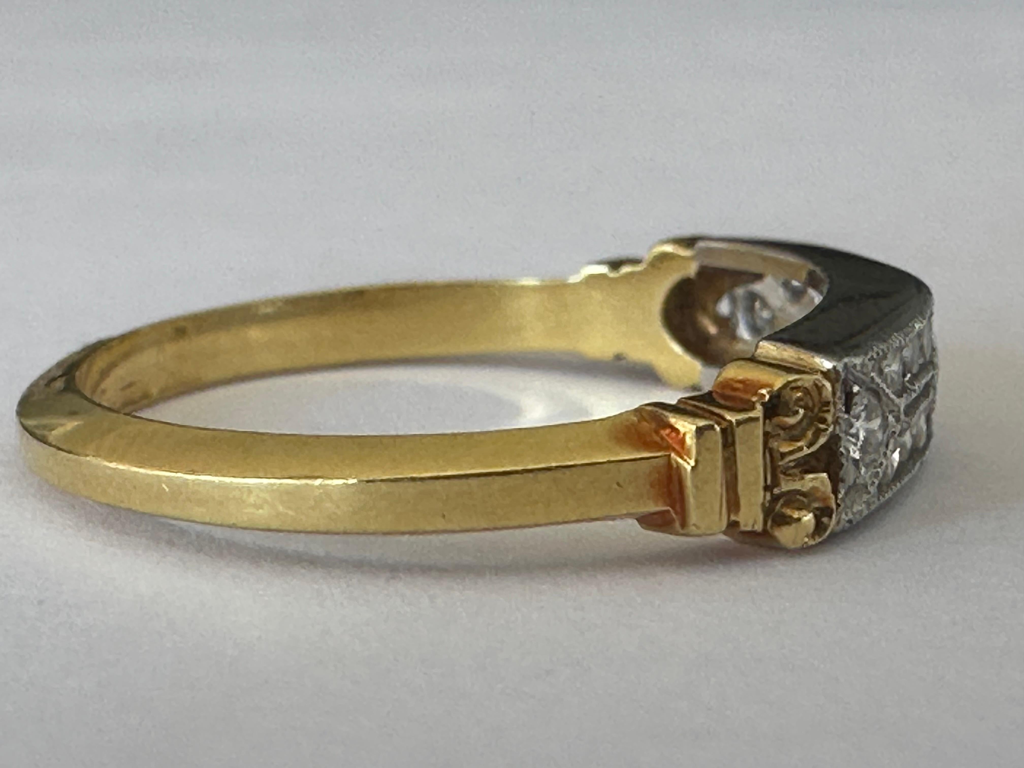 Women's Estate Whitehouse Brothers Two-Tone Diamond Wedding Ring  For Sale