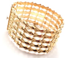 Estate Wide Yellow Gold Link Bracelet