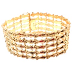 Estate Wide Yellow Gold Link Bracelet