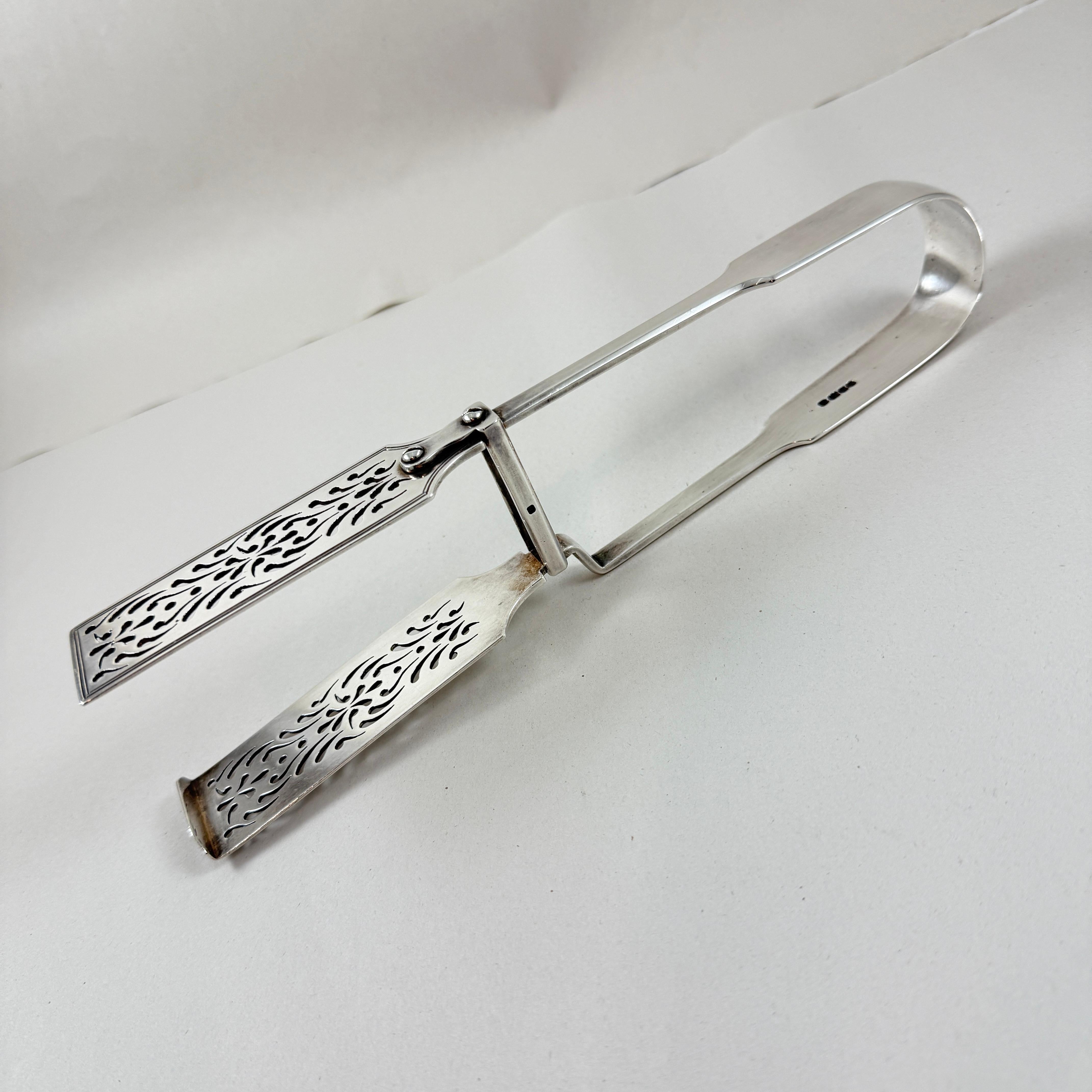 Tenazas para espárragos de plata de ley inglesa Estate William Eaton Alto victoriano en venta