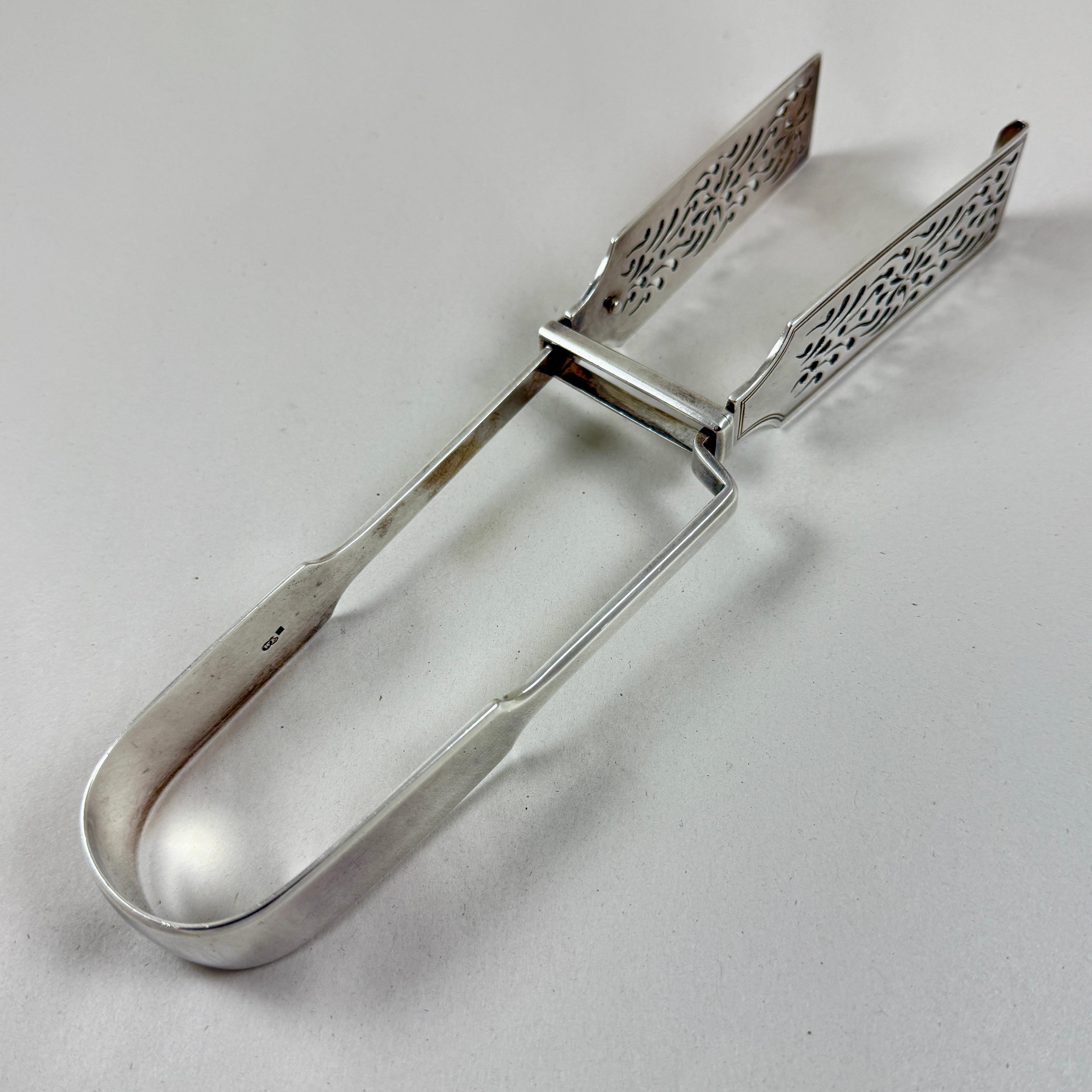 Tenazas para espárragos de plata de ley inglesa Estate William Eaton siglo XIX en venta