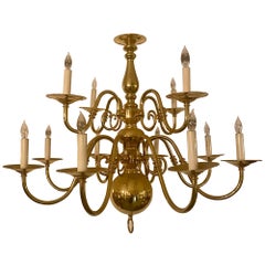 Estate Williamsburg Style Bronze Chandelier with 8 Lights