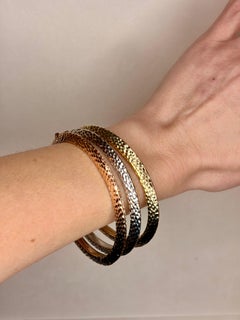 Set di bracciali ovali Estate Yellow, White & Rose Tri Color in oro 14 carati 36.3Gm