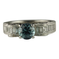 Estate Yogo Sapphire and Diamond Ring