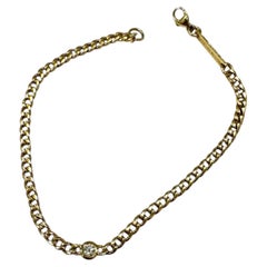 Estate Zoë Chicco Cuban Link Diamond Bracelet 14K Yellow Gold