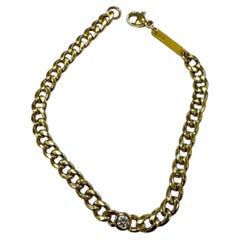 Estate Zoë Chicco Cuban Link Diamond Bracelet 14K Yellow Gold