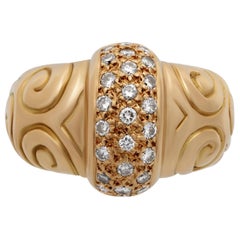 Bague en or jaune 18 carats avec tourbillons de diamants "Grec" de Zolotas Estate