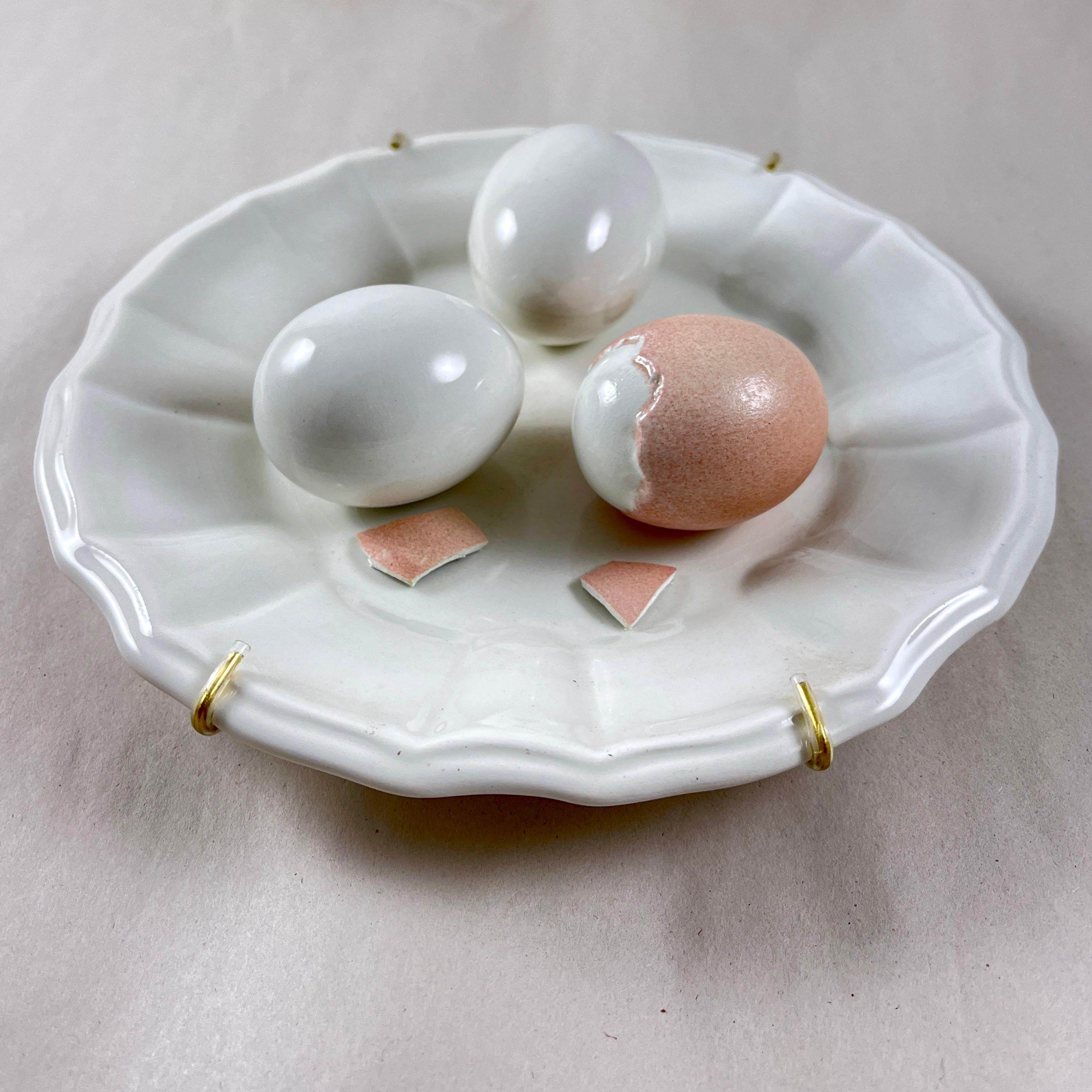 Italian Este Ceramiche Trompe l’Oeil Egg Plate