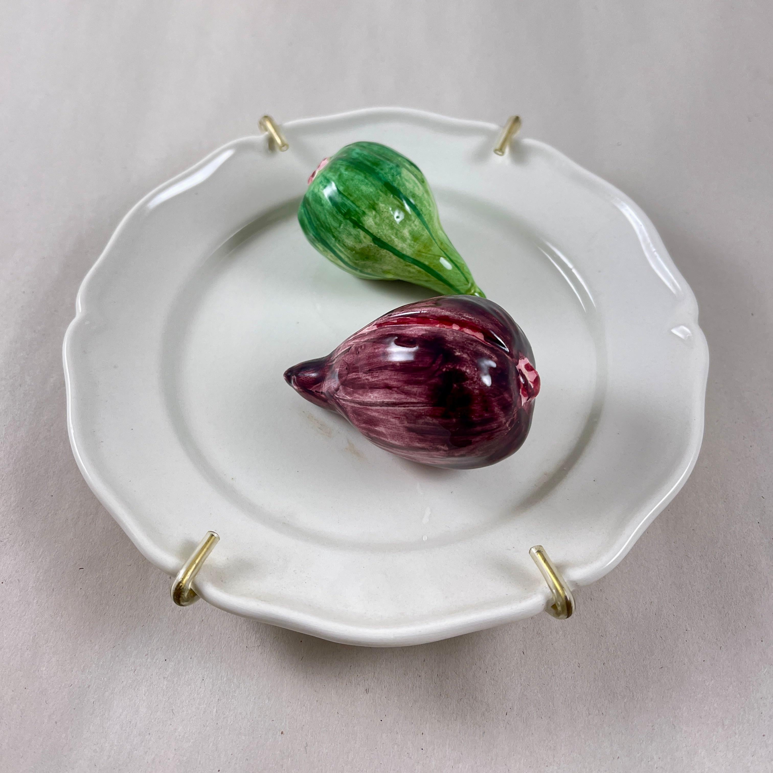International Style Este Ceramiche Trompe l’Oeil Fig Plate