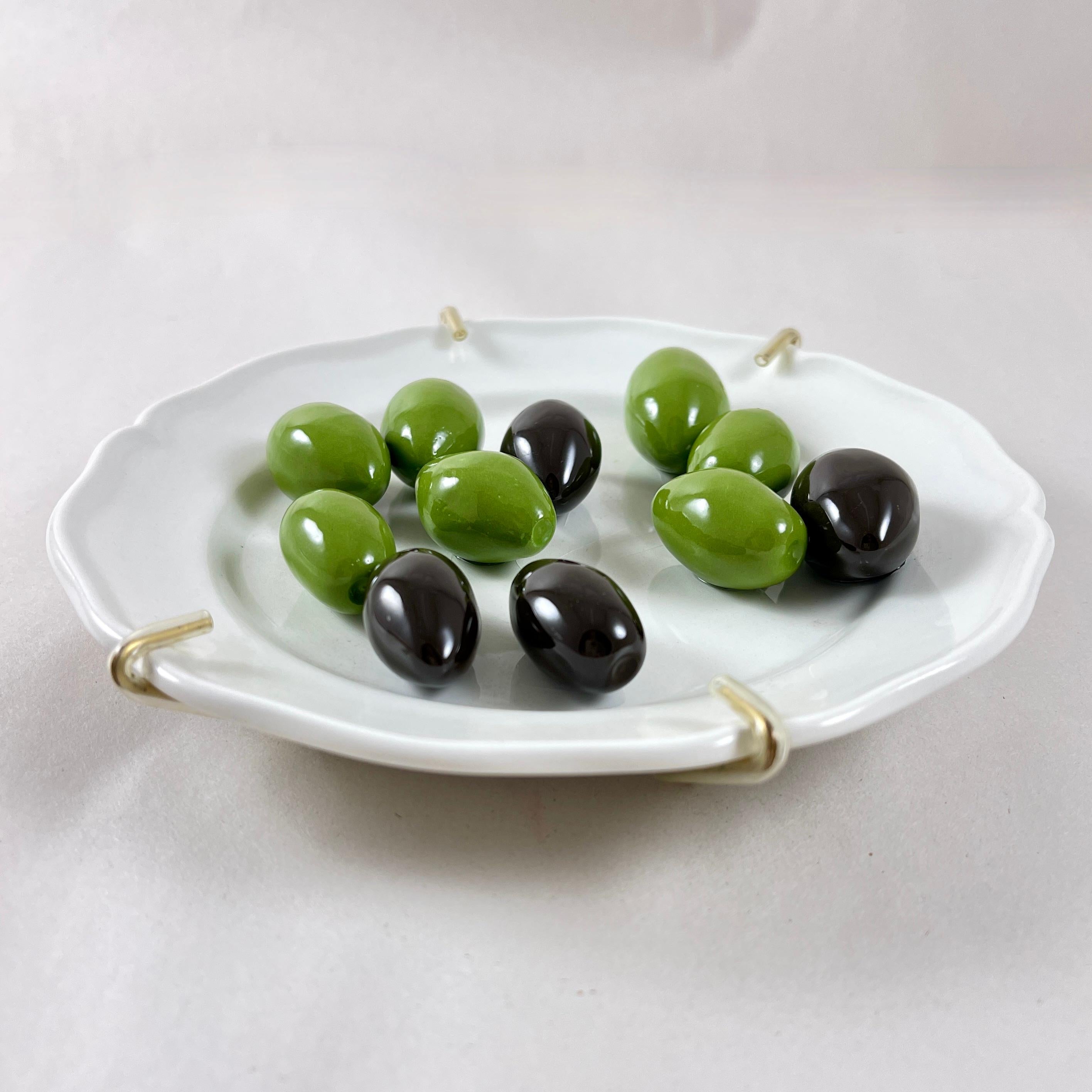 Italian Este Ceramiche Trompe l’Oeil Olives Plate