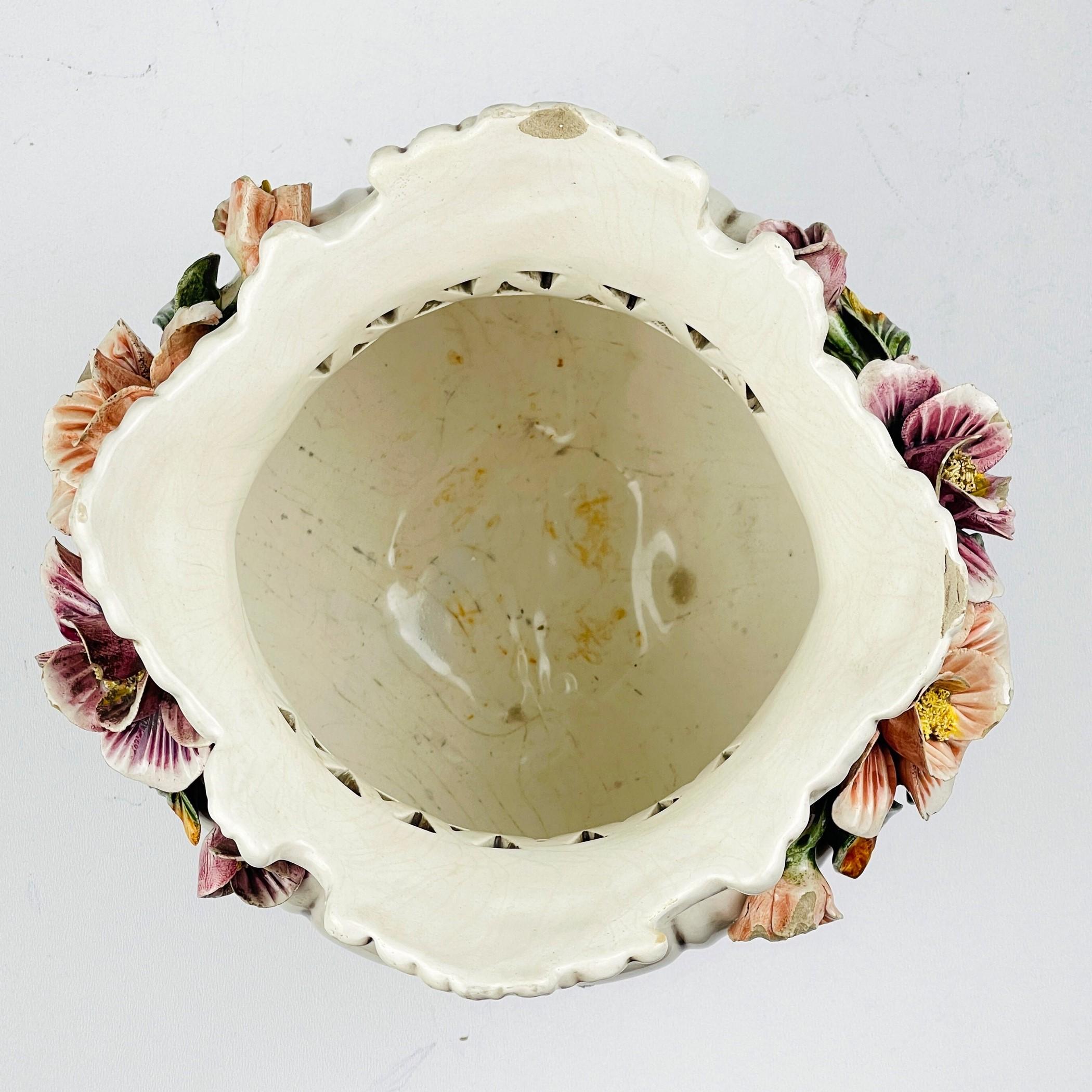 Ceramica Vaso di ceramica Este con fiori Italia anni '50 in vendita