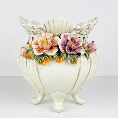 Este ceramics vase with flowers Italy 1950s
