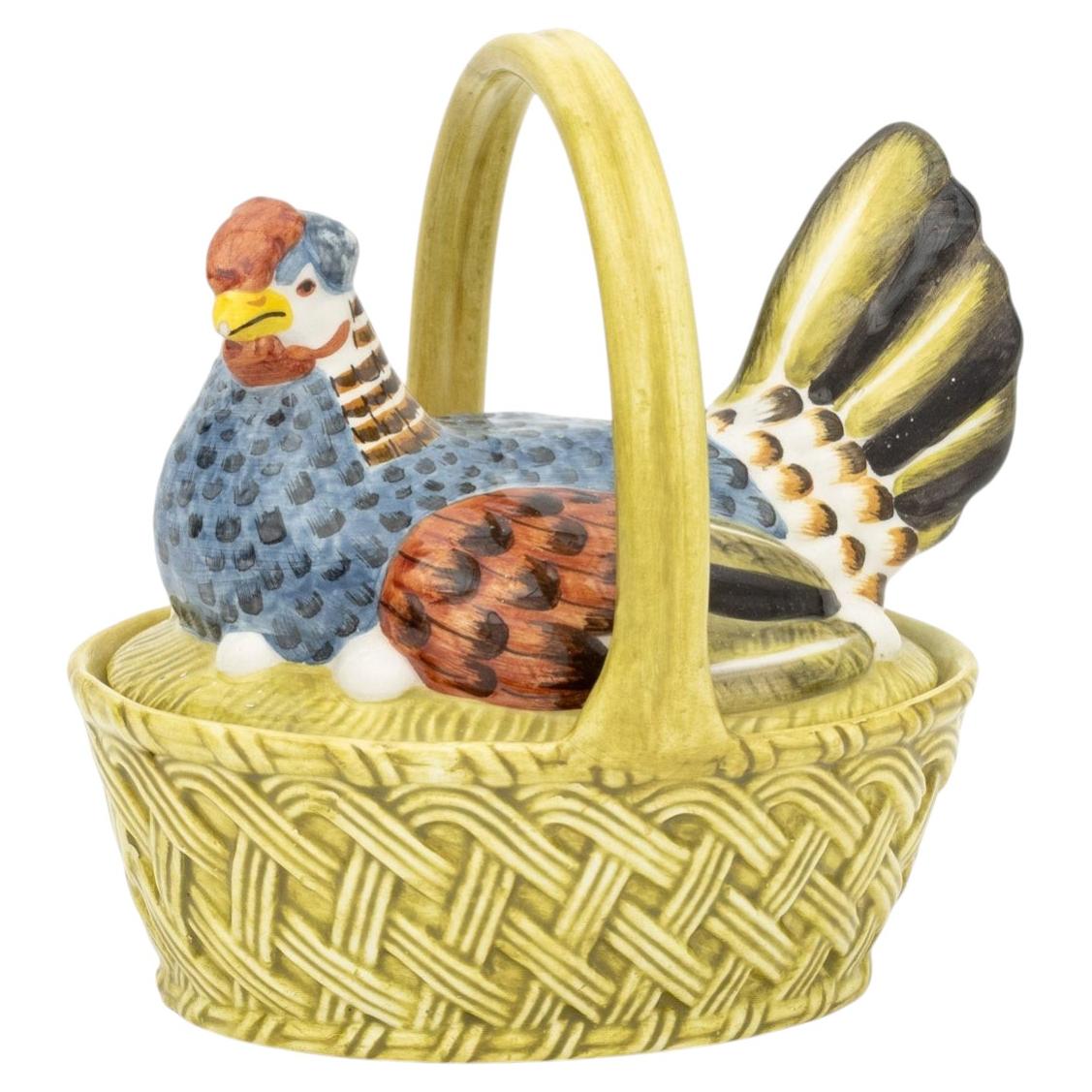 Este for Tiffany & Co. Ceramic Hen Form Covered Basket For Sale