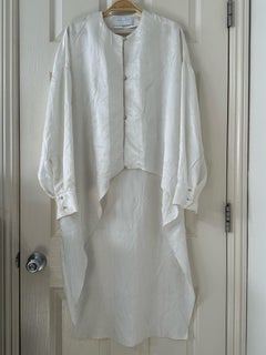 Esteban Cortazar Paris designer crinkled satin tunic size FR 34 winter white