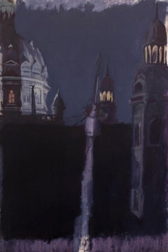 Ensordecedor - Nightscape, Original Landscape Painting, Oil on Panel