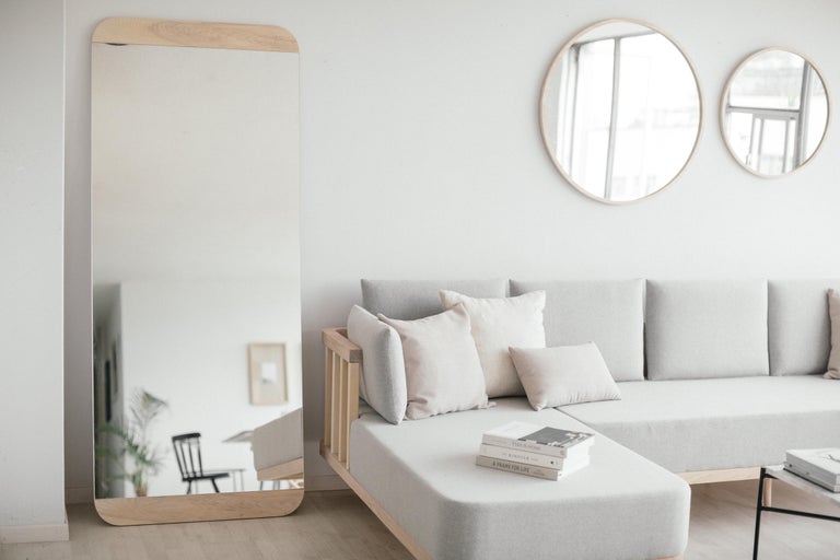 Esteban Mirror on white oak veneer base For Sale at 1stDibs oak