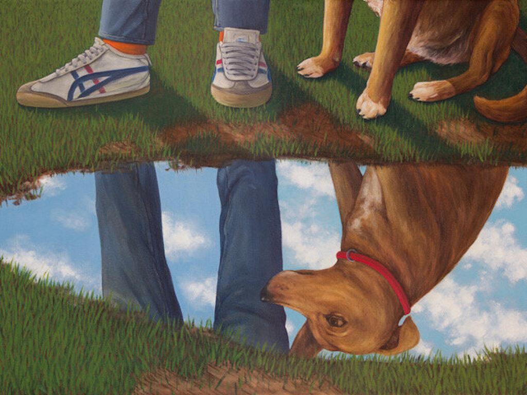 Figurative Painting Esteban Ocampo-Giraldo - Reflection des chiens
