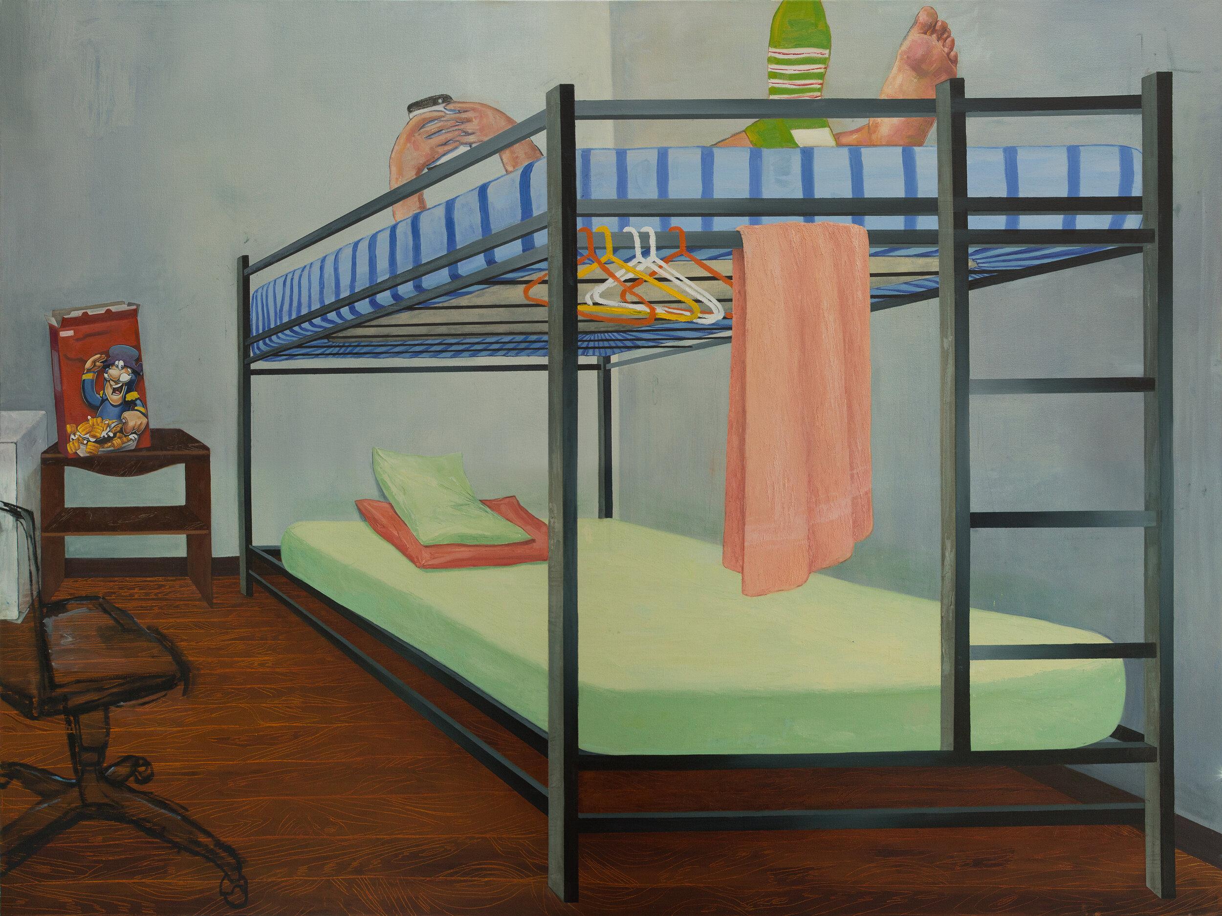 Esteban Ocampo-Giraldo Figurative Painting - Moncho En El Camarote (Moncho In The Bunk Bed)