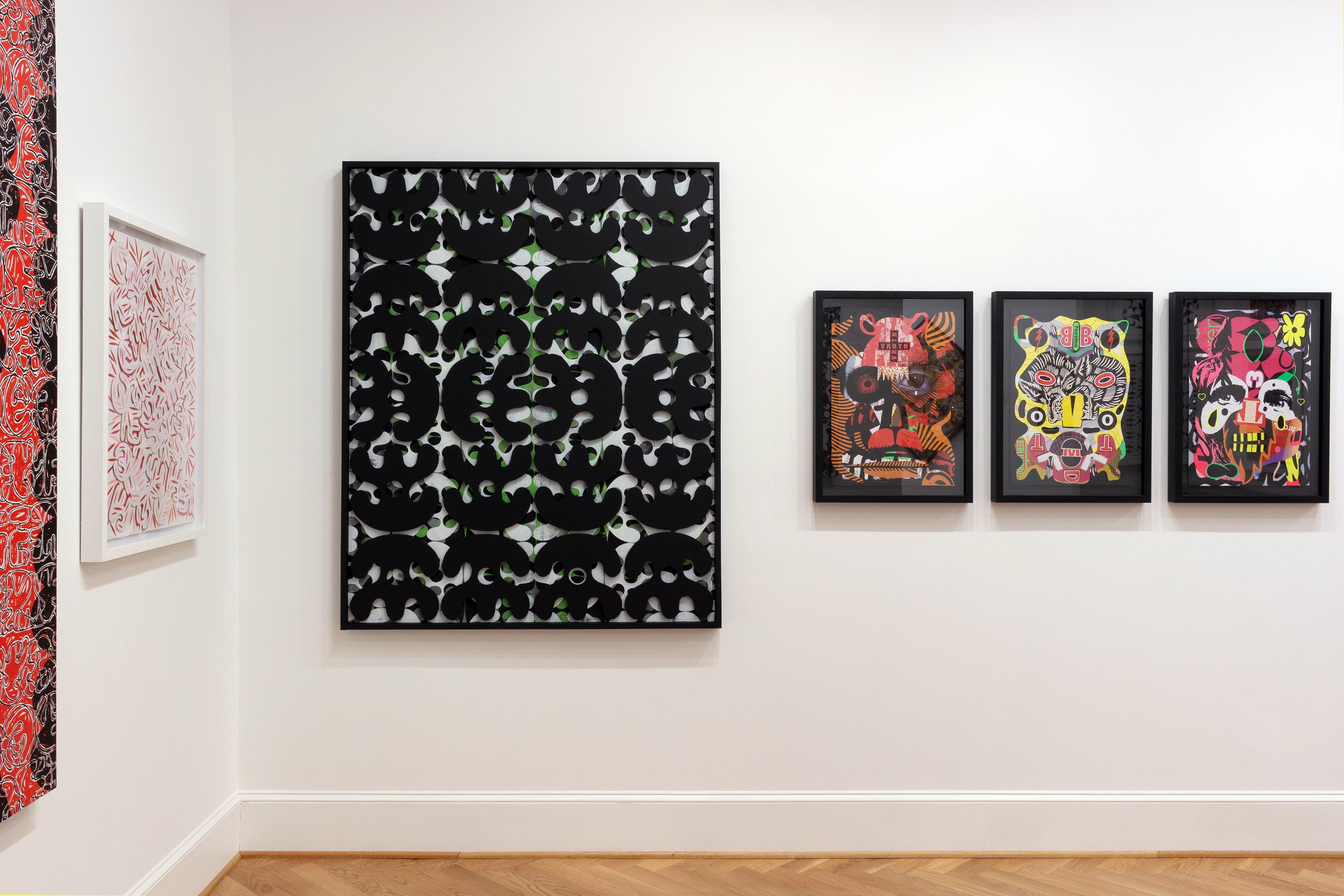 Dieses abstrakte Collage-Porträt ist in den Farben Gelb, Grün, Rot und Schwarz gehalten.

Dieses Werk ist ungerahmt 23,25 x 16,5 cm groß und gerahmt 28 x 21 cm in einem dünnen schwarzen Rahmen.

Der in Kolumbien geborene und in Atlanta lebende