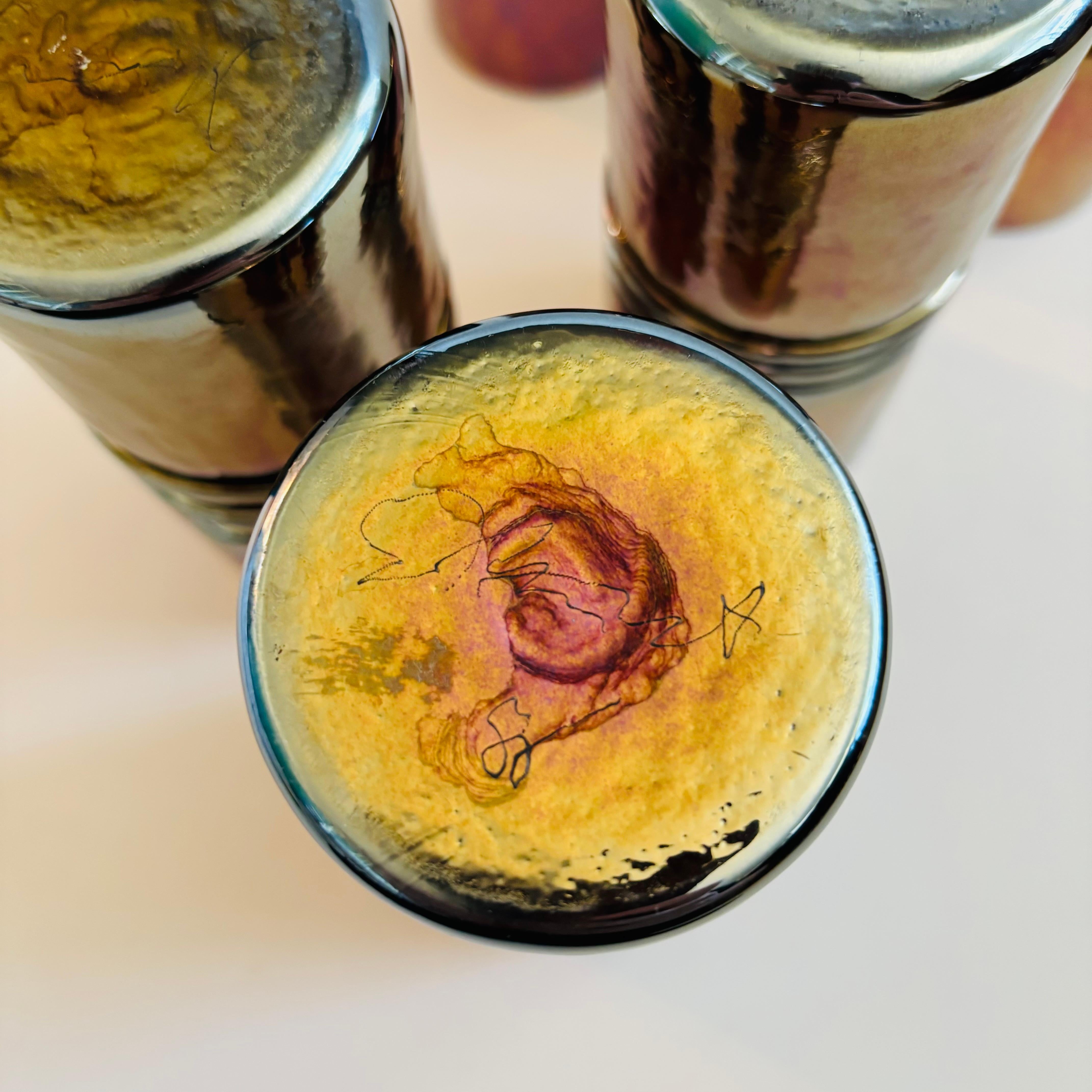 Bicchieri iridescenti in bronzo di Esteban Prieto - Set da 5 in vendita 3