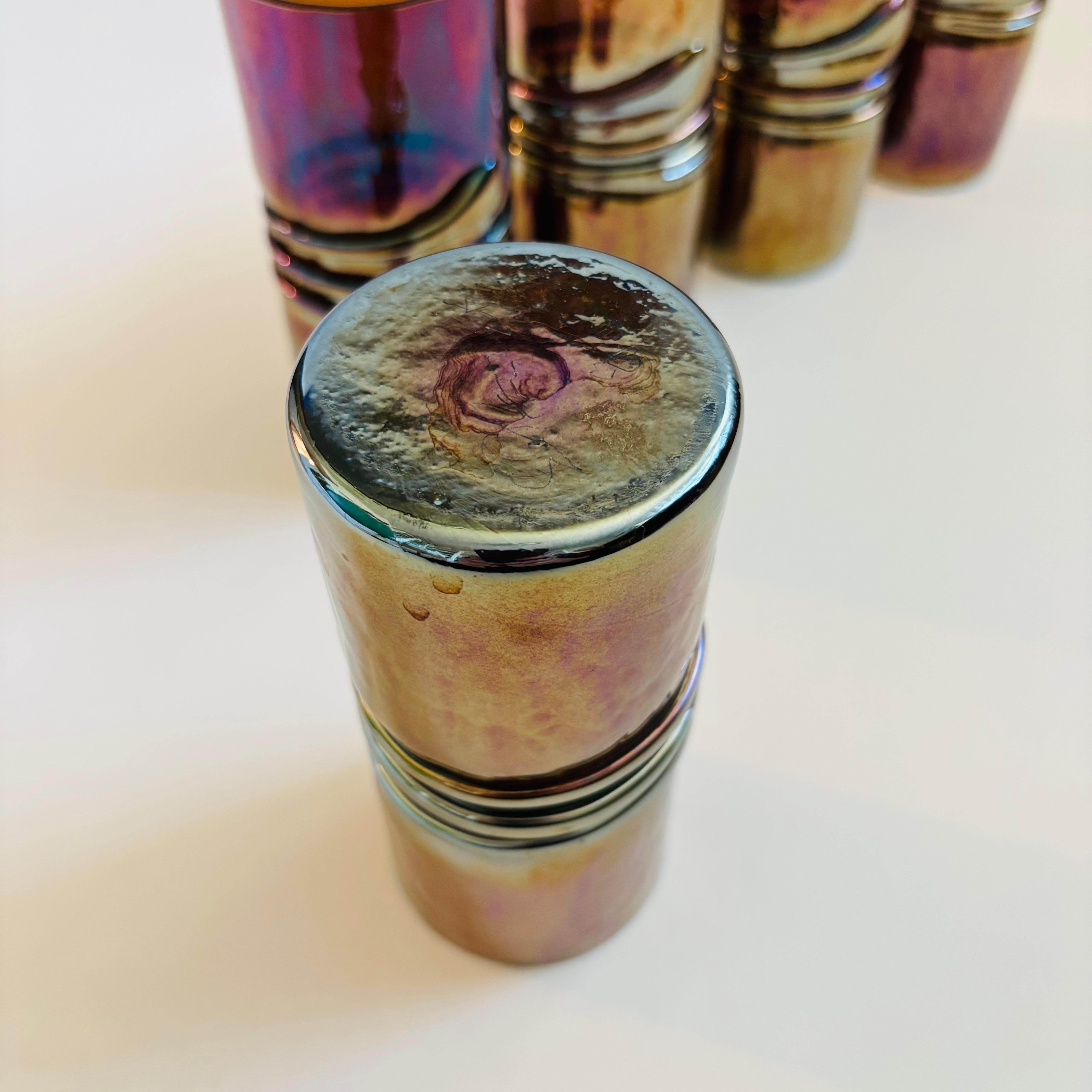 Bicchieri iridescenti in bronzo di Esteban Prieto - Set da 5 in vendita 1