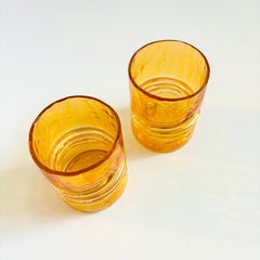 Esteban Prieto Iridescent Orange Lowball Tumblers - Set of 2
