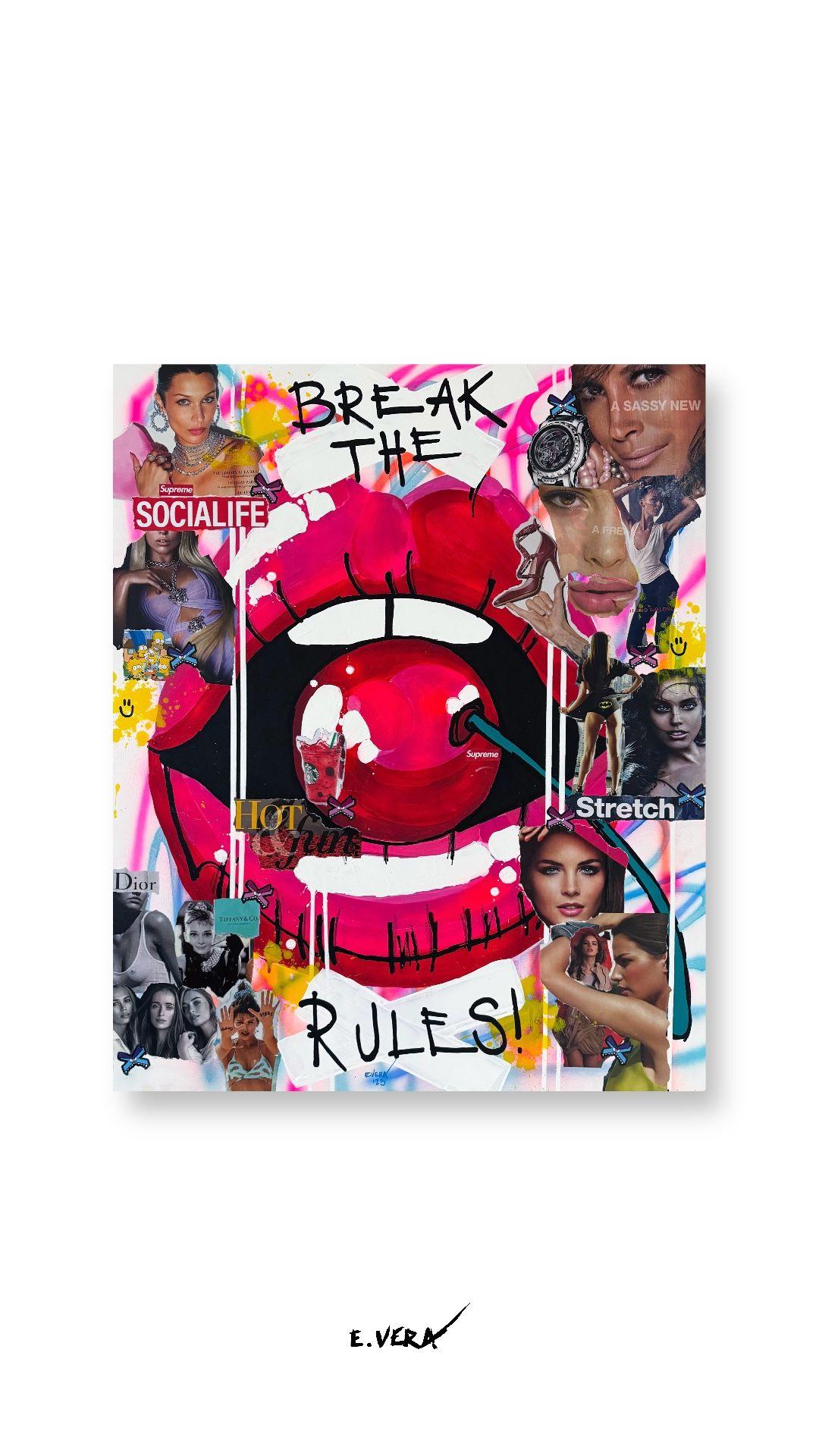 Break the rules, Mixed Media on Canvas - Pop Art Mixed Media Art by Esteban Vera