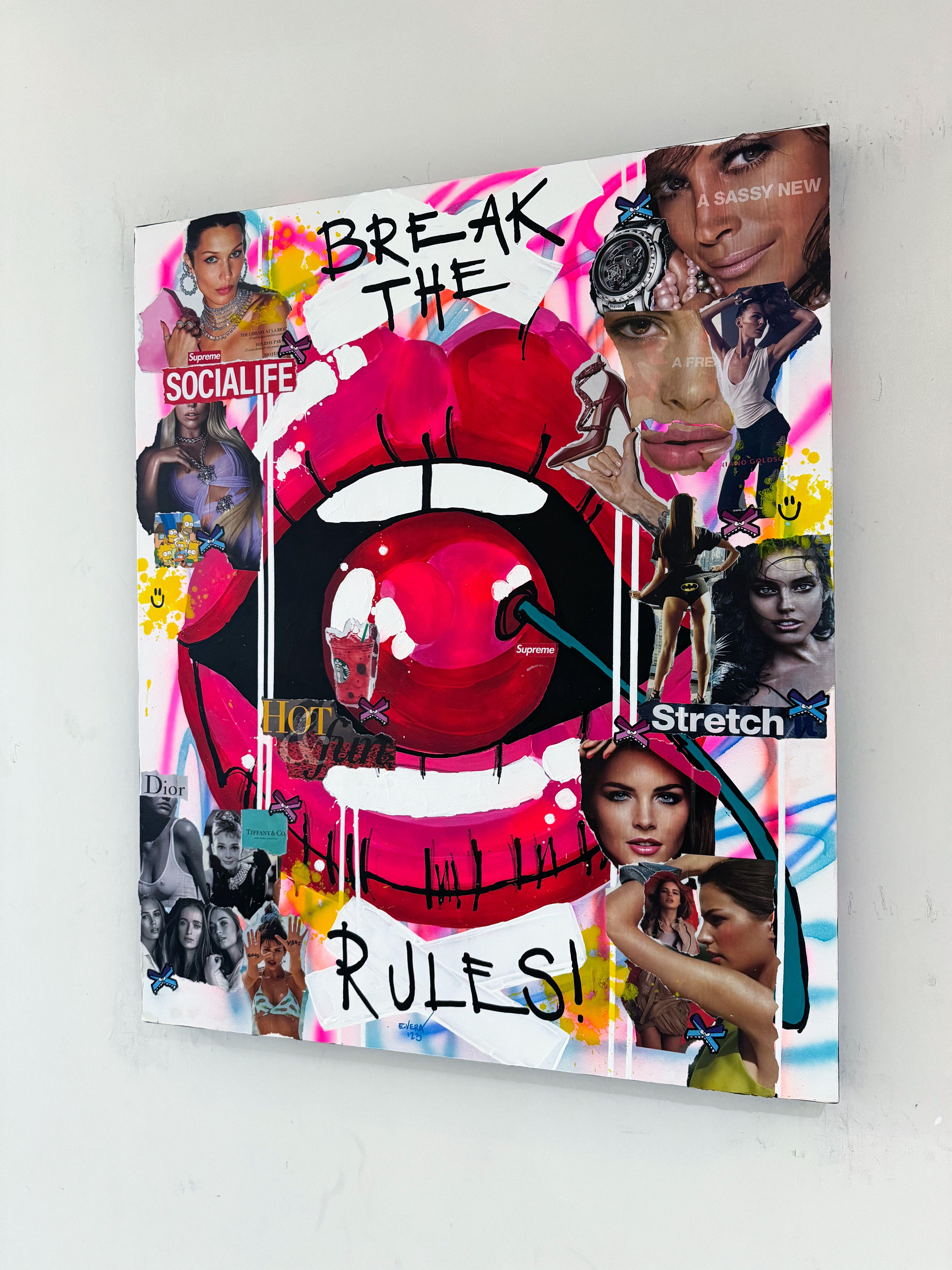Break the rules, Mixed Media on Canvas For Sale 1