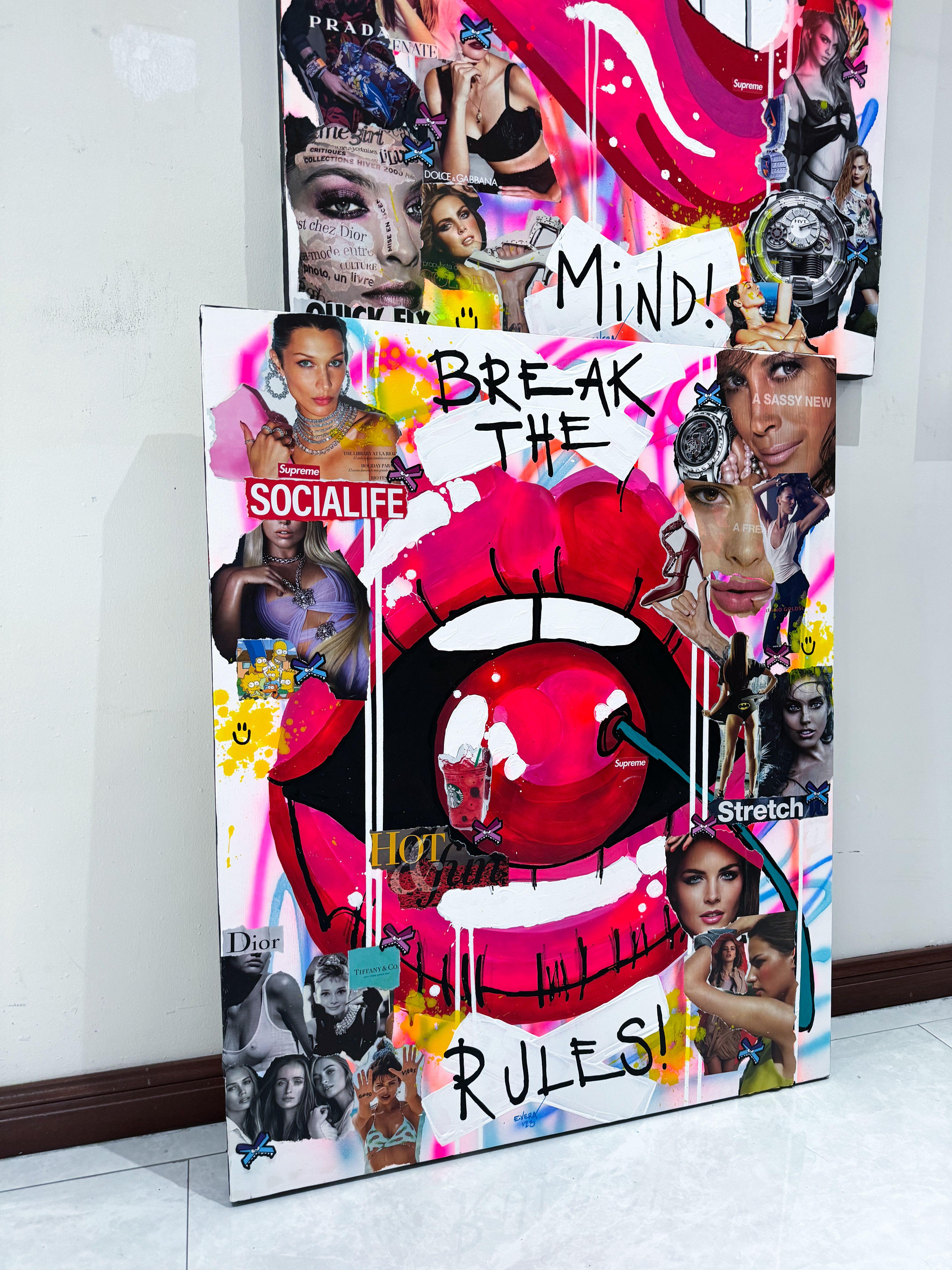 Break the rules, Mixed Media on Canvas For Sale 2