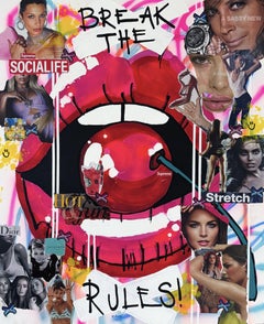 Break the rules, techniques mixtes sur toile