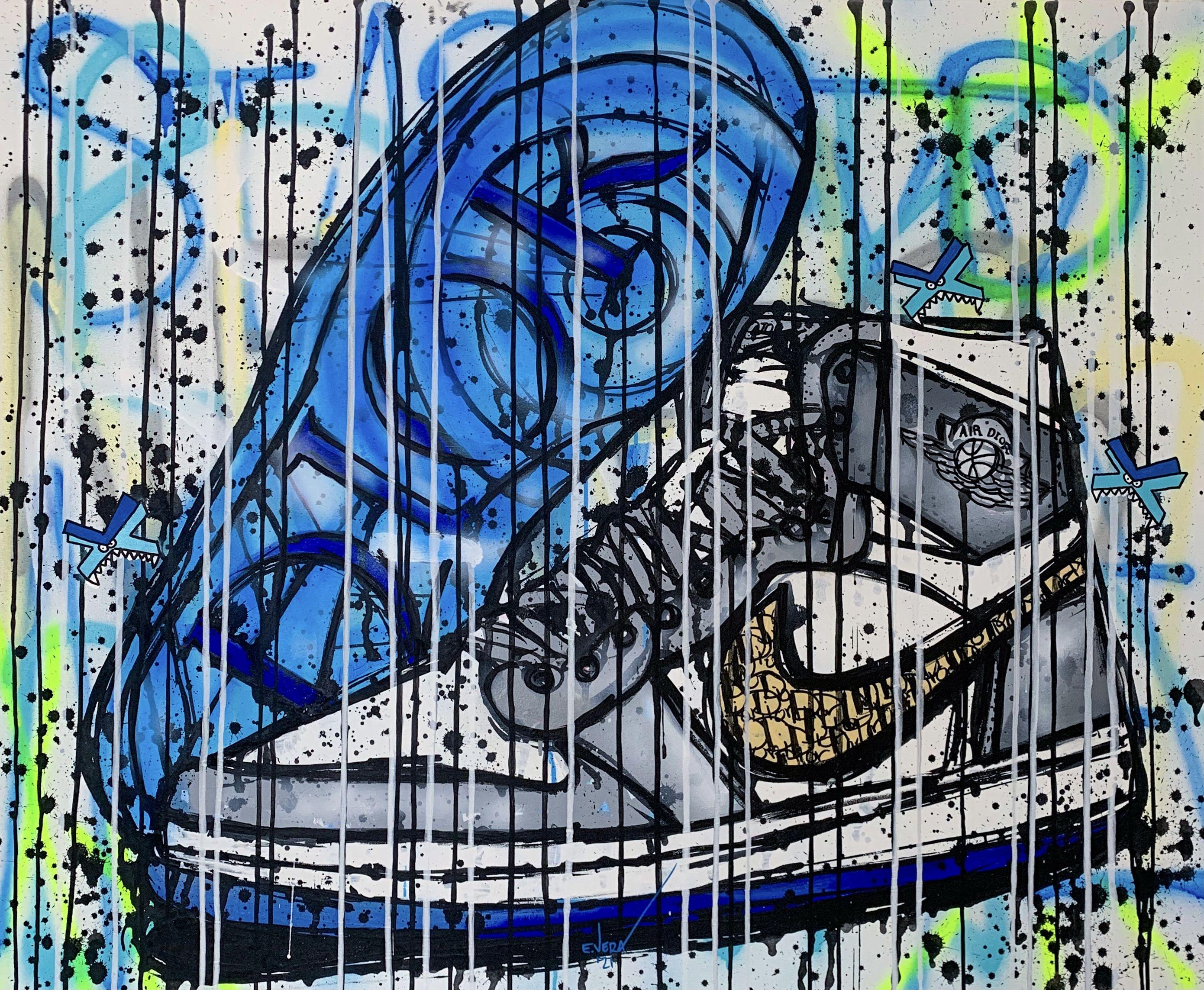 Nike Air Jordan X Dior inspired, great colors, acrylic and spray on canvas, great art work, exhibitions in the best Art Galleries in France, USA and Mexico. :: Painting :: Pop-Art :: This piece comes with an official certificate of authenticity